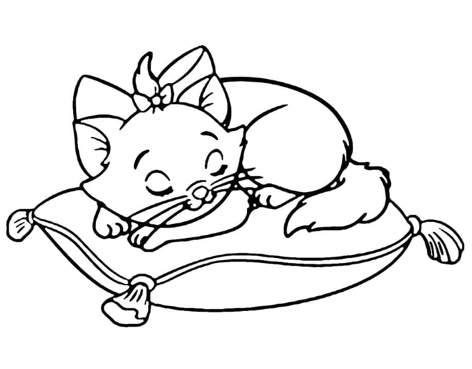 Aristochats Marie Endormie coloring page
