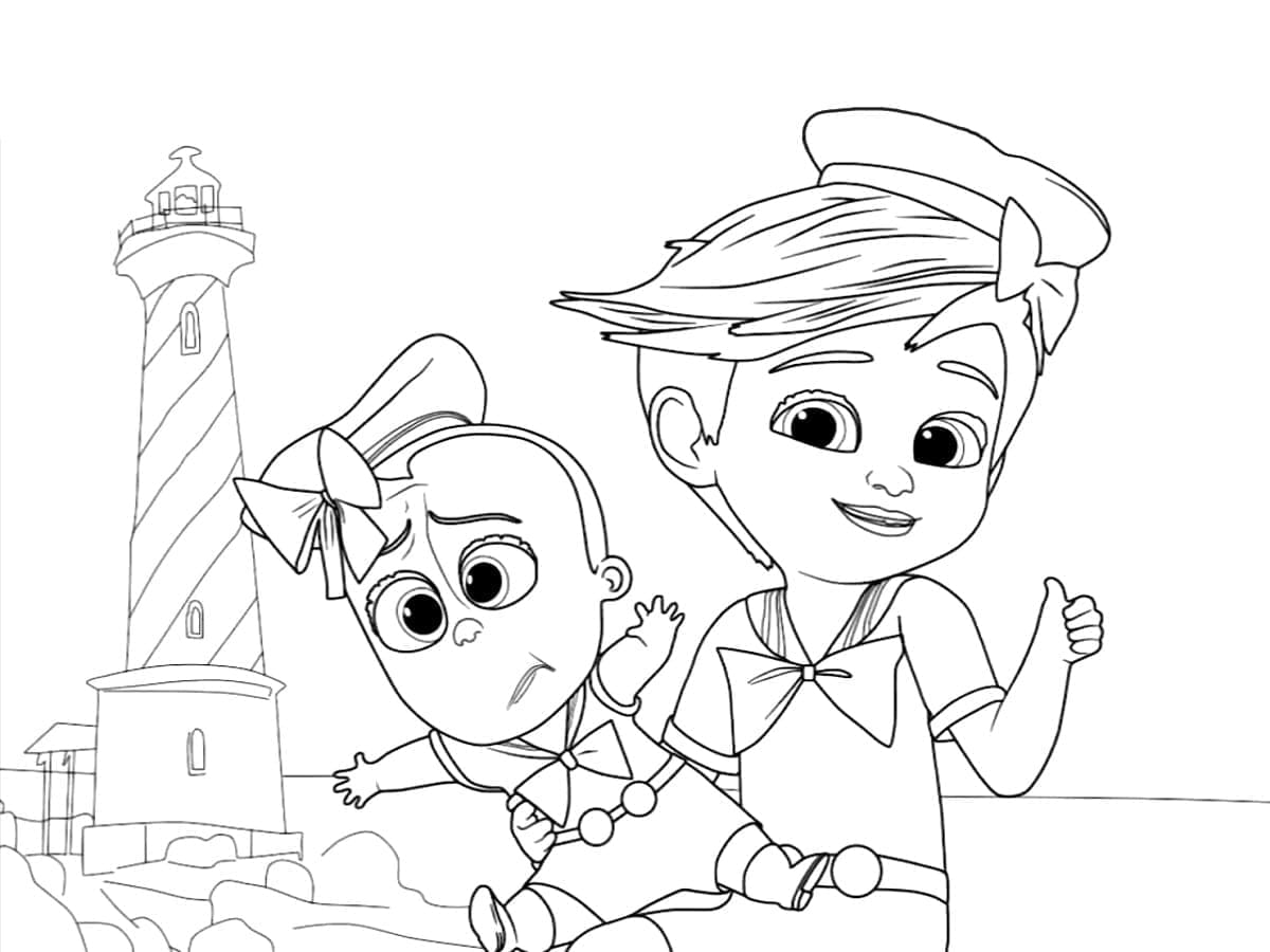 Coloriage Baby Boss et Tim