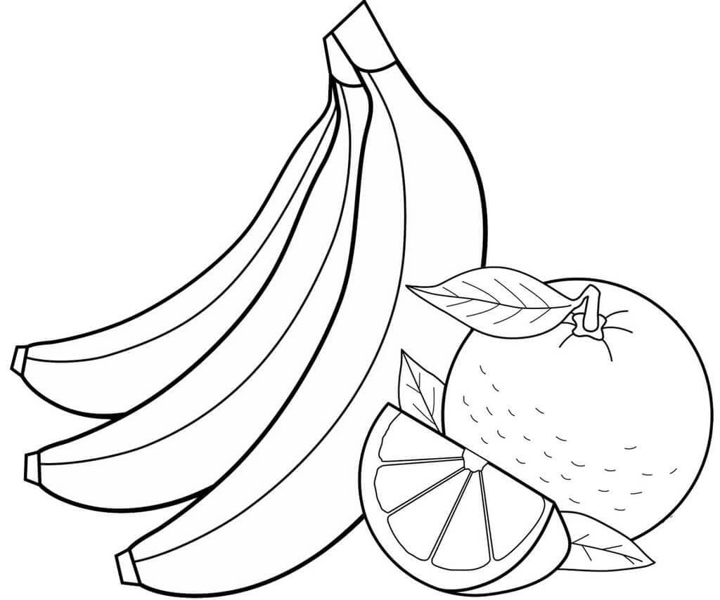 Banane et Orange coloring page