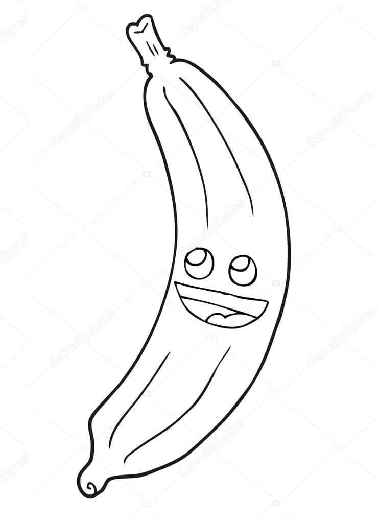 Coloriage Banane Souriante