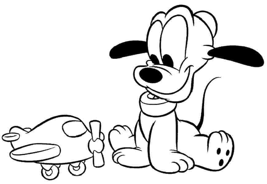 Bébé Pluto et Jouet coloring page