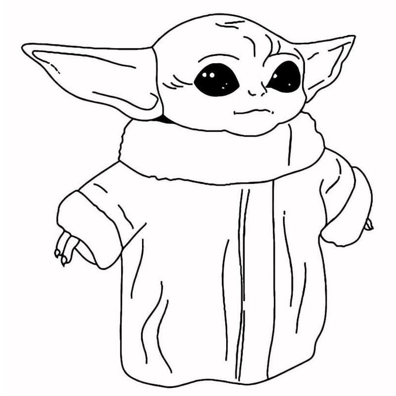 Coloriage Bébé Yoda de Le Mandalorien