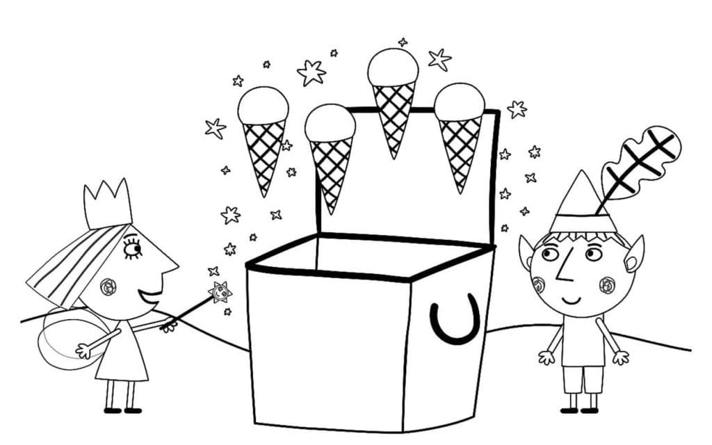 Coloriage Ben et Holly avec de la Glace