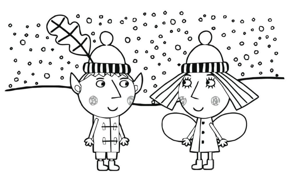 Ben et Holly en Hiver coloring page