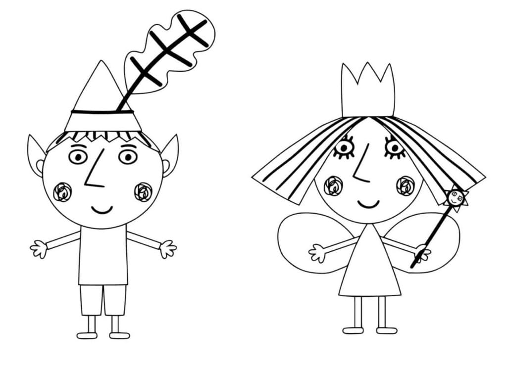 Ben et Holly Souriants coloring page