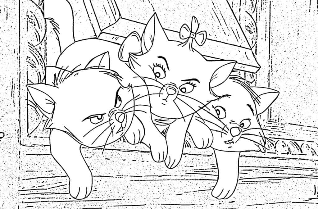 Berlioz, Marie et Toulouse coloring page