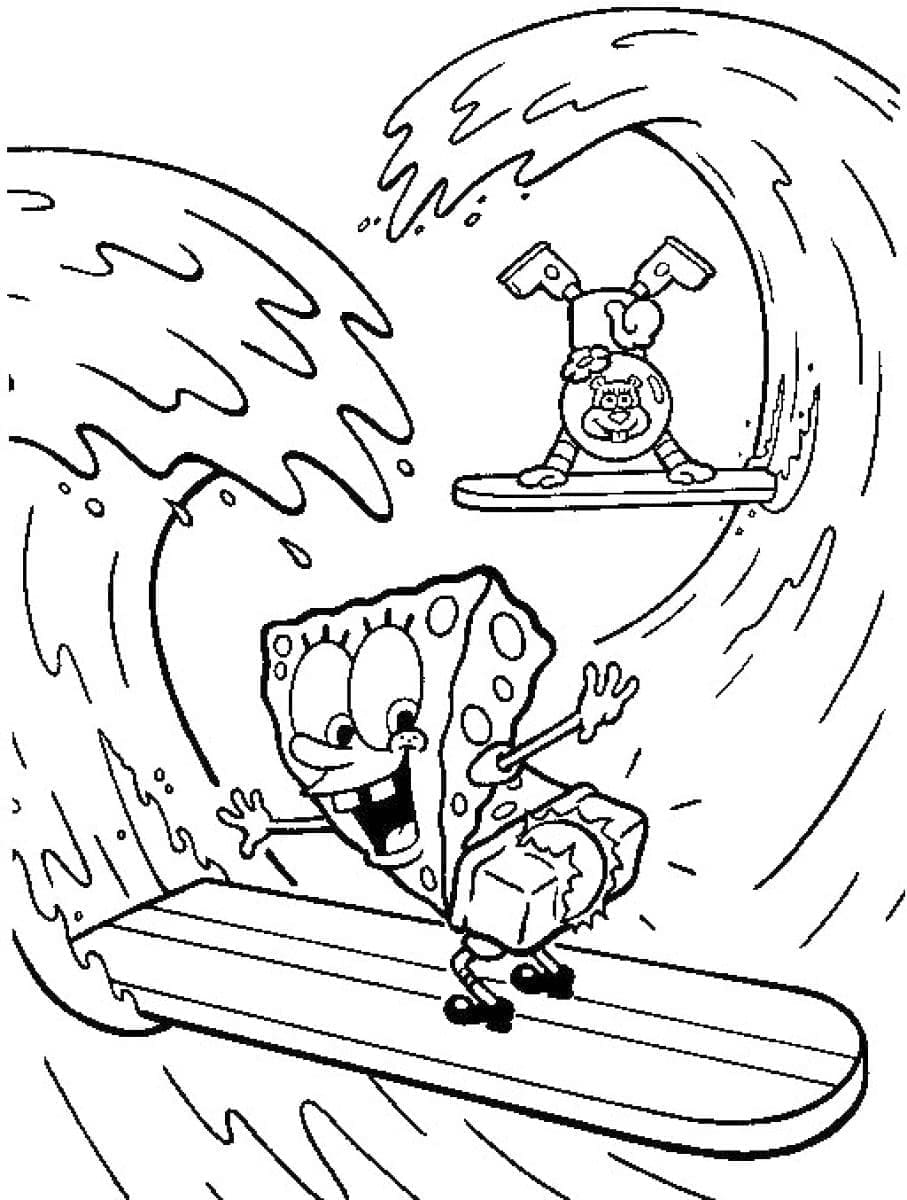 Bob l’Éponge de Surf coloring page