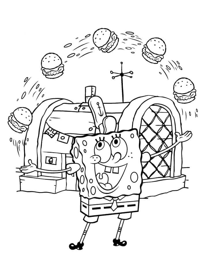 Bob l’Éponge et Hamburgers coloring page