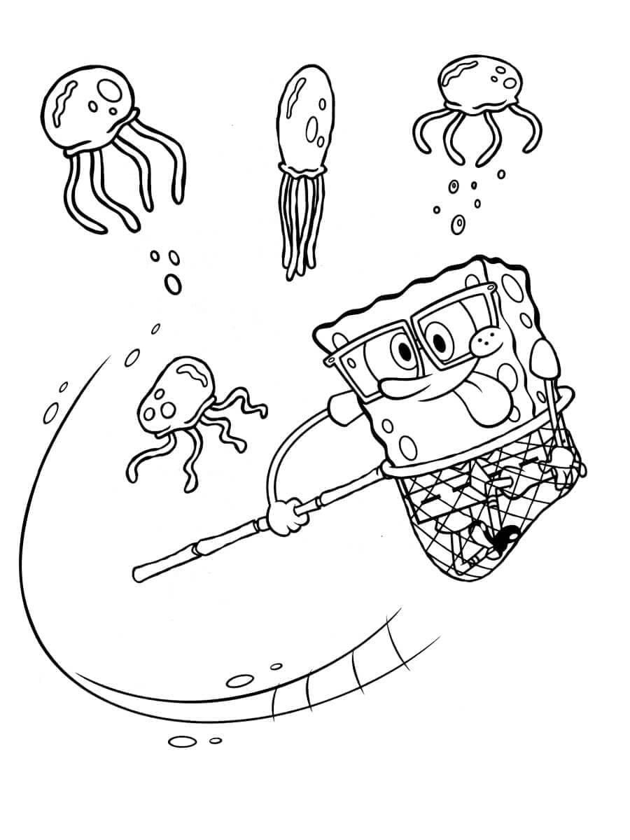 Bob l’Éponge et Méduses coloring page