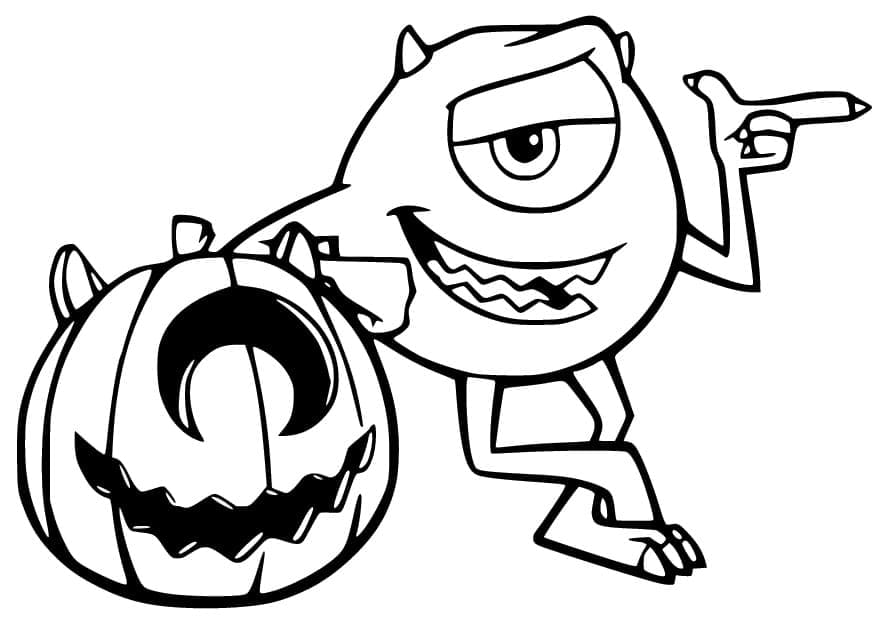 Bob Razowski et Citrouille d’Halloween coloring page