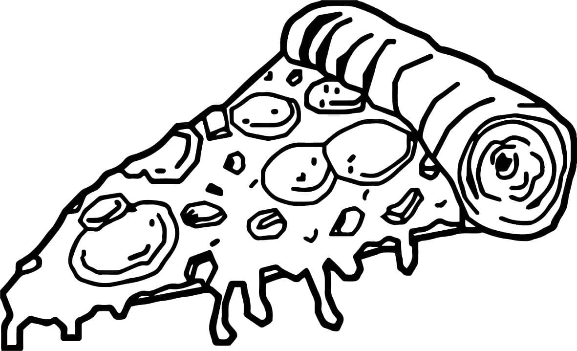 Bonne Tranche de Pizza coloring page