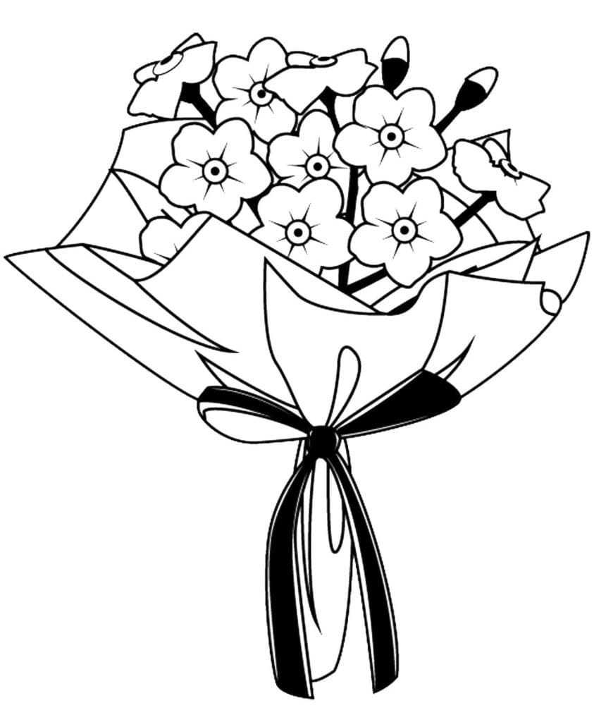 Coloriage Bouquet de Fleurs Pour Filles