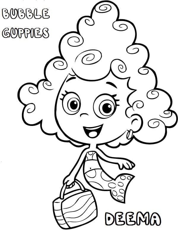 Bubulle Guppies Dina coloring page