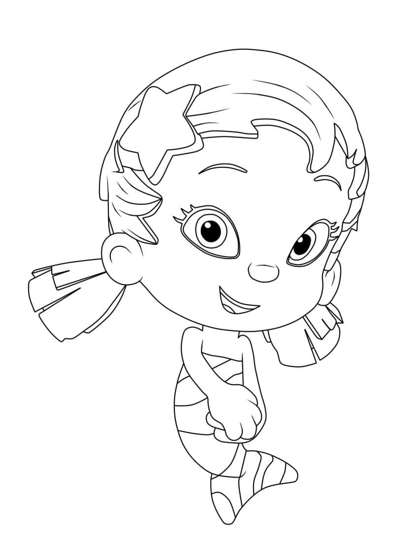 Bubulle Guppies Luna coloring page