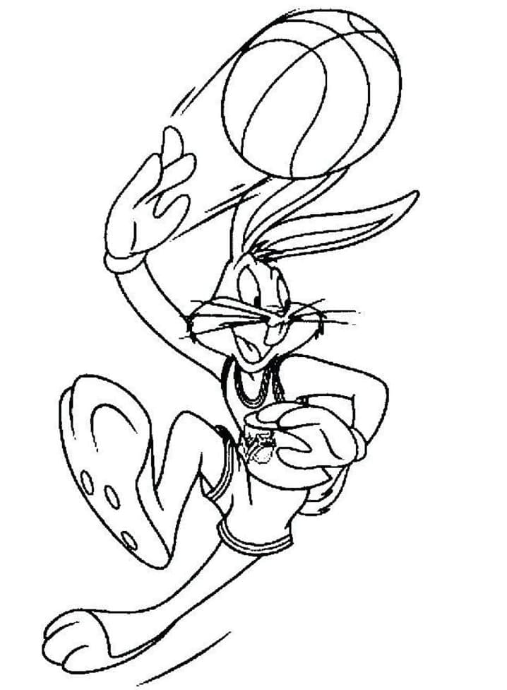 Coloriage Bugs Bunny dans Space Jam