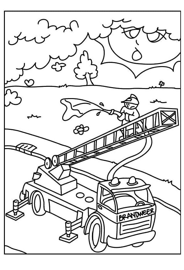 Coloriage Camion de Pompier Playmobil