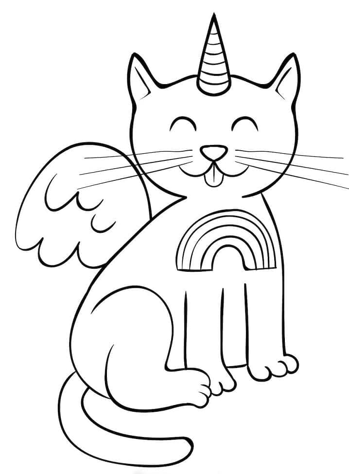 Chat Licorne 10 coloring page