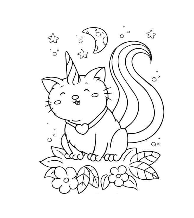 Chat Licorne 4 coloring page