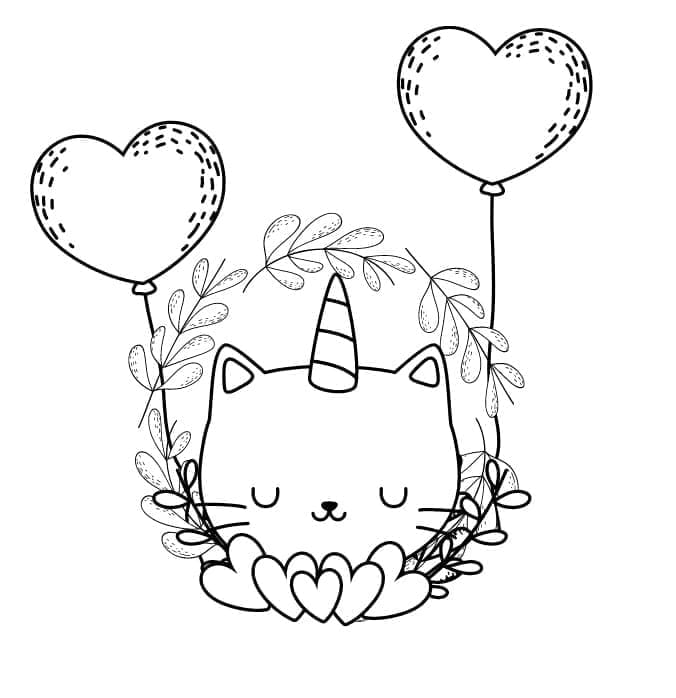 Chat Licorne 6 coloring page