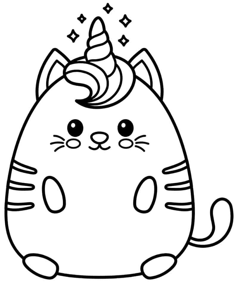 Chat Licorne 8 coloring page