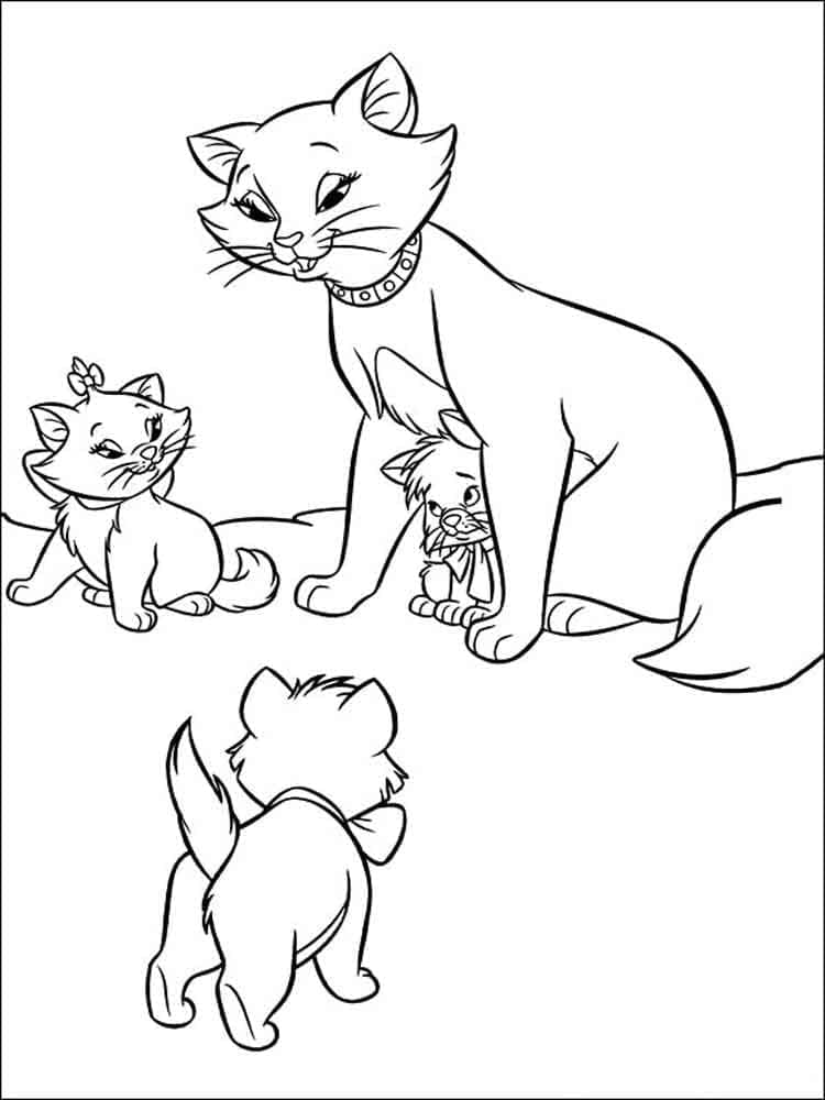 Chats de Aristochats coloring page