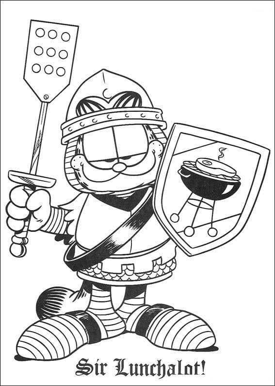 Chevalier Garfield coloring page