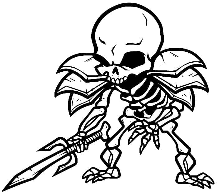 Coloriage Chevalier Squelette