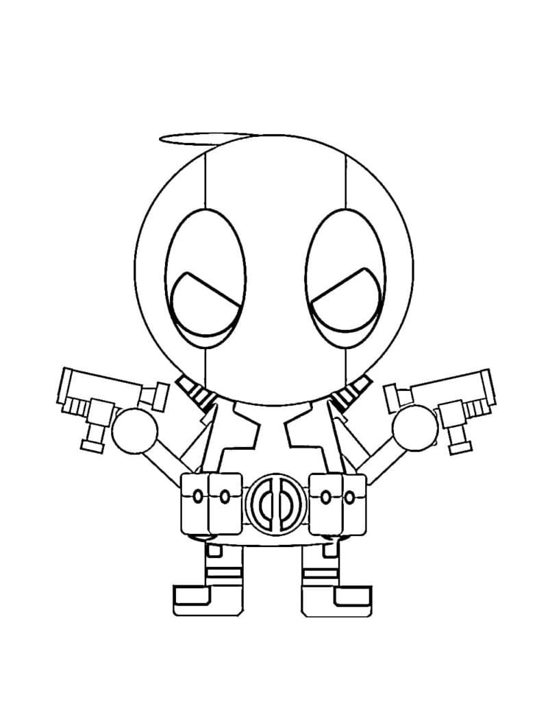 Chibi Deadpool Pour Enfants coloring page