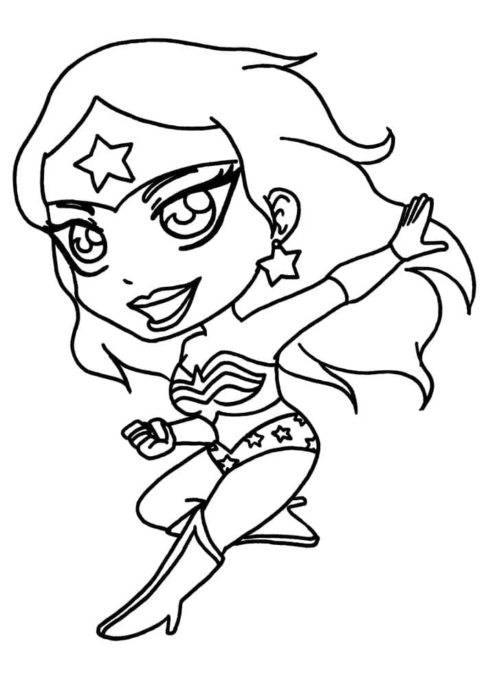Coloriage Chibi Wonder Woman