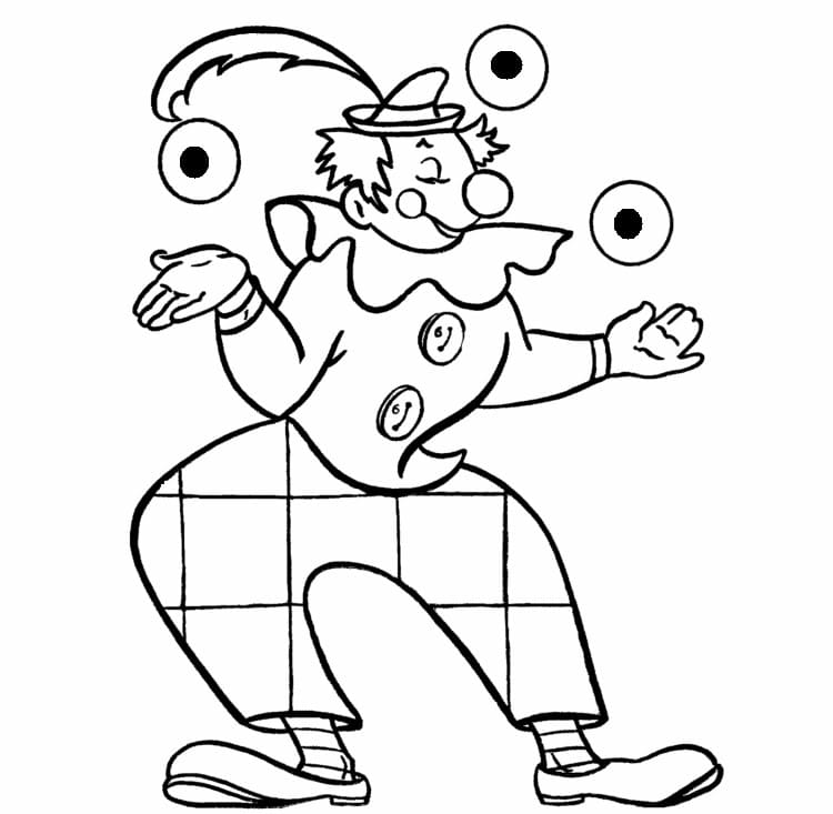 Clown Jongleur coloring page