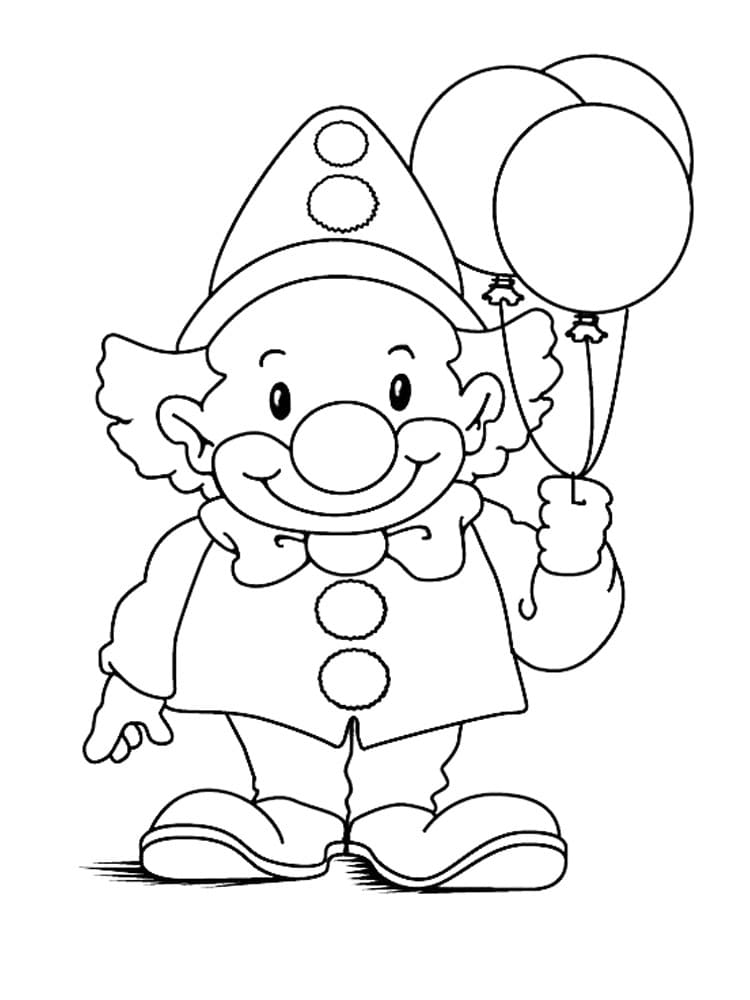 Clown Mignon et Ballon coloring page