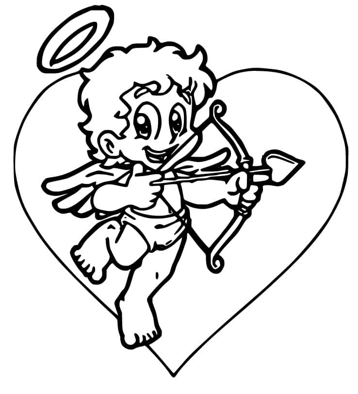 Coloriage Cupidon Amical