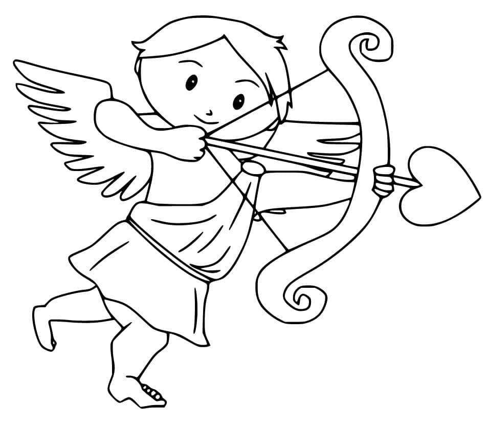 Cupidon avec Arc et Flèche coloring page