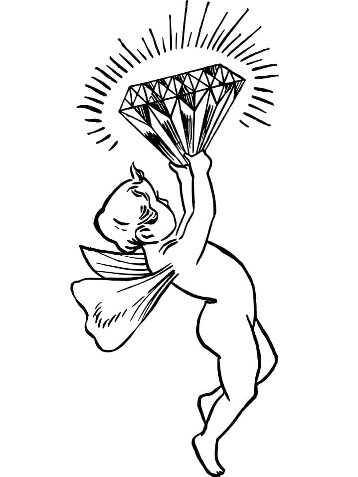 Cupidon avec Diamant coloring page
