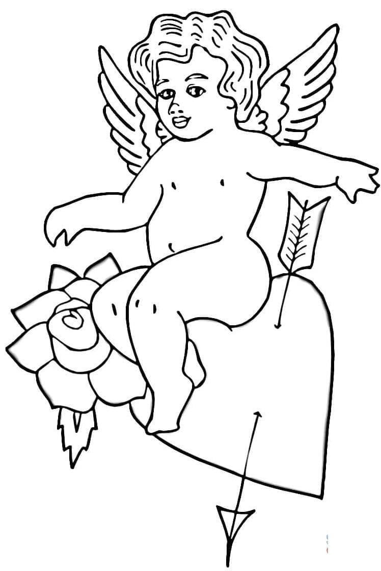 Cupidon de la Saint-Valentin coloring page