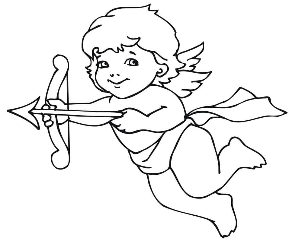 Cupidon Heureux coloring page