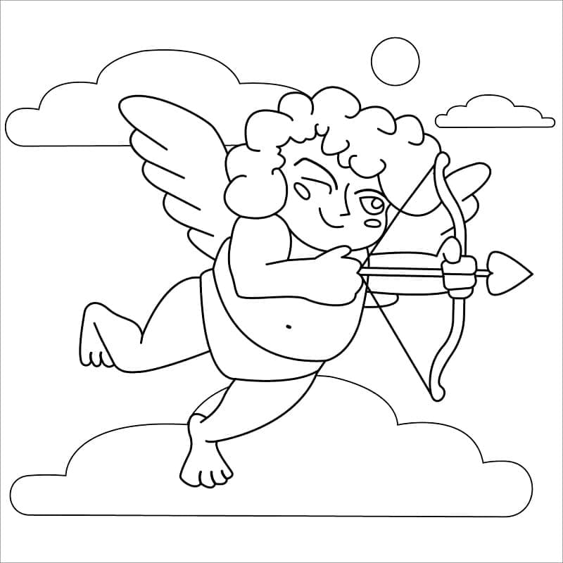 Cupidon Mignon de la Saint-Valentin coloring page