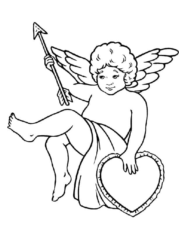 Cupidon Saint Valentin coloring page