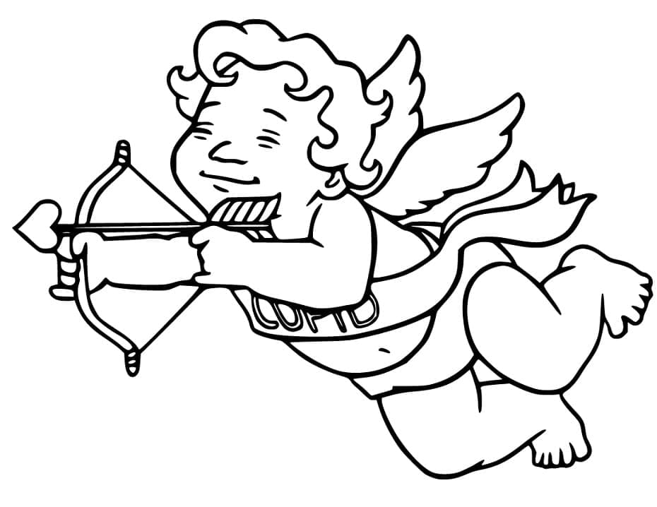 Coloriage Cupidon Souriant