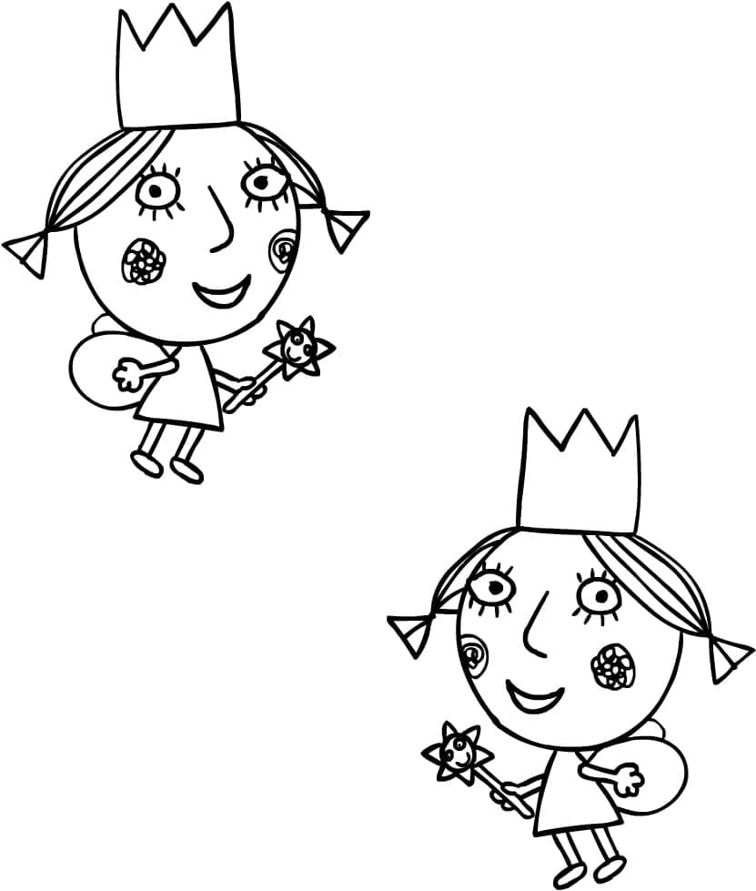 Daisy et Poppy de Le Petit Royaume De Ben Et Holly coloring page