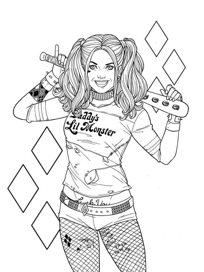 Coloriage DC Comics Harley Quinn