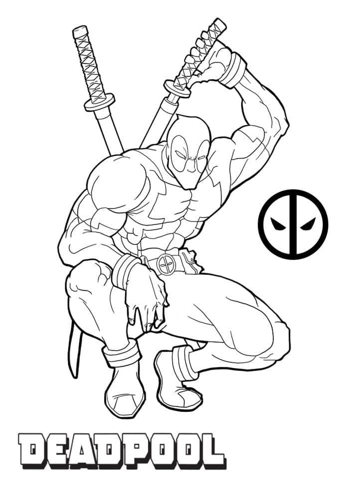 Deadpool 1 coloring page