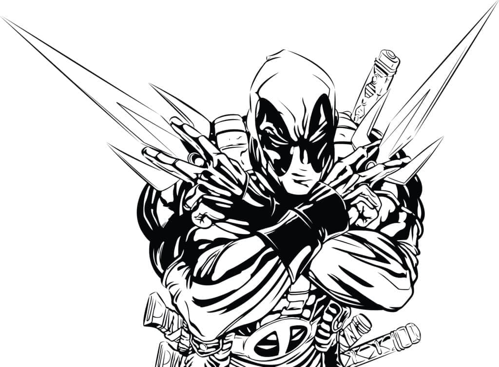 Deadpool en Colère coloring page