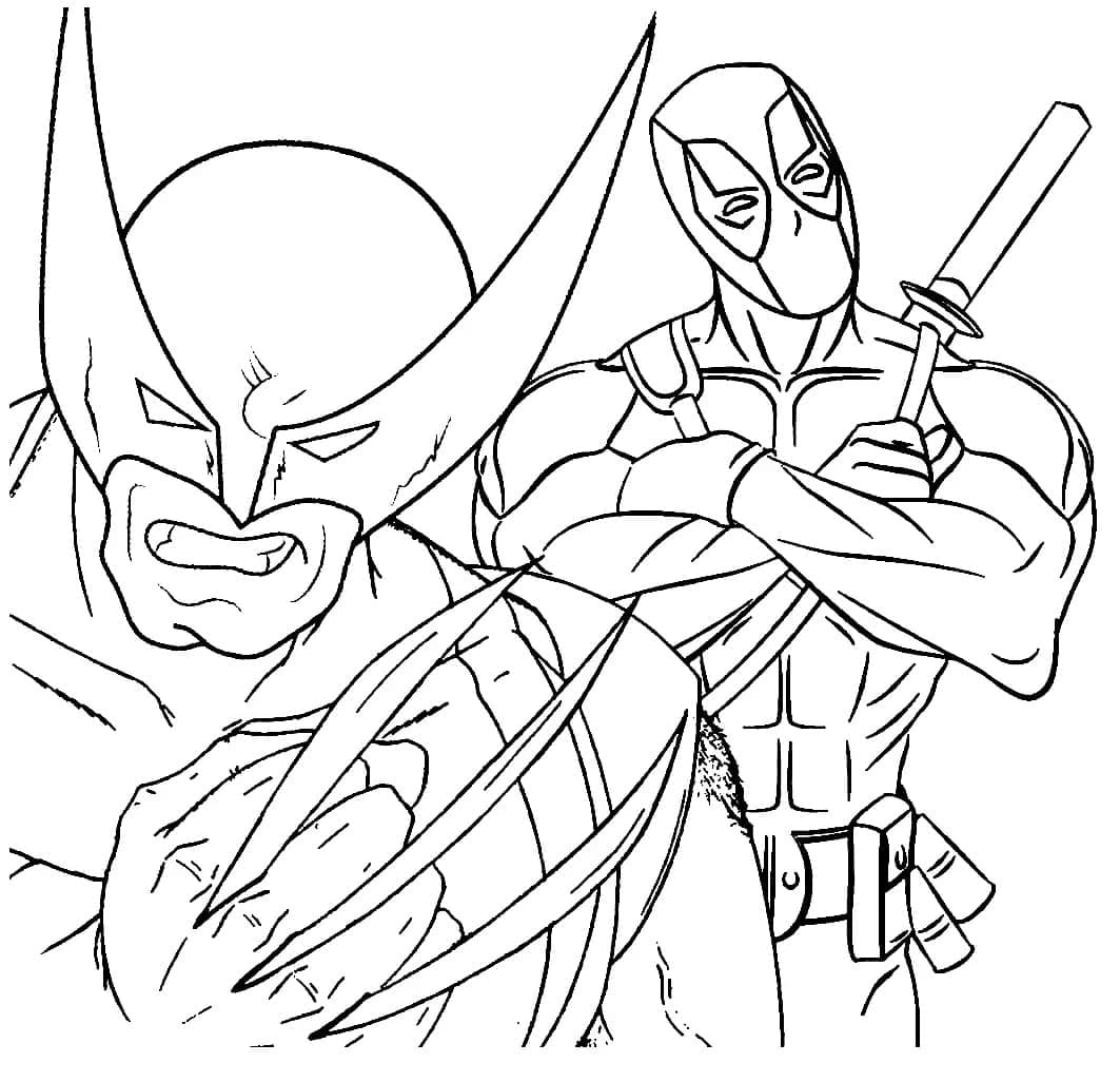 Coloriage Deadpool et Wolverine
