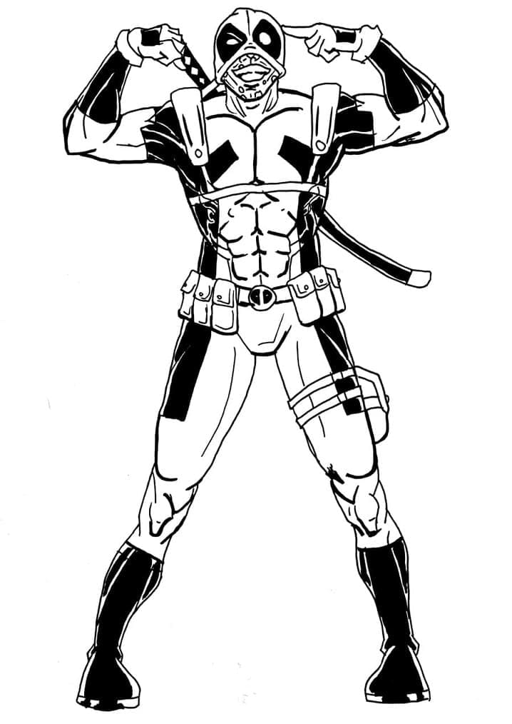 Deadpool Fou coloring page