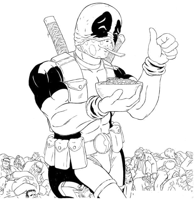 Deadpool Hilarant coloring page