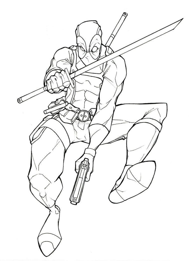 Deadpool Imprimable coloring page