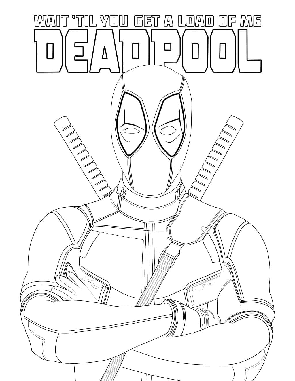 Deadpool Marvel coloring page