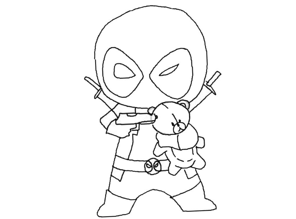 Deadpool Mignon coloring page