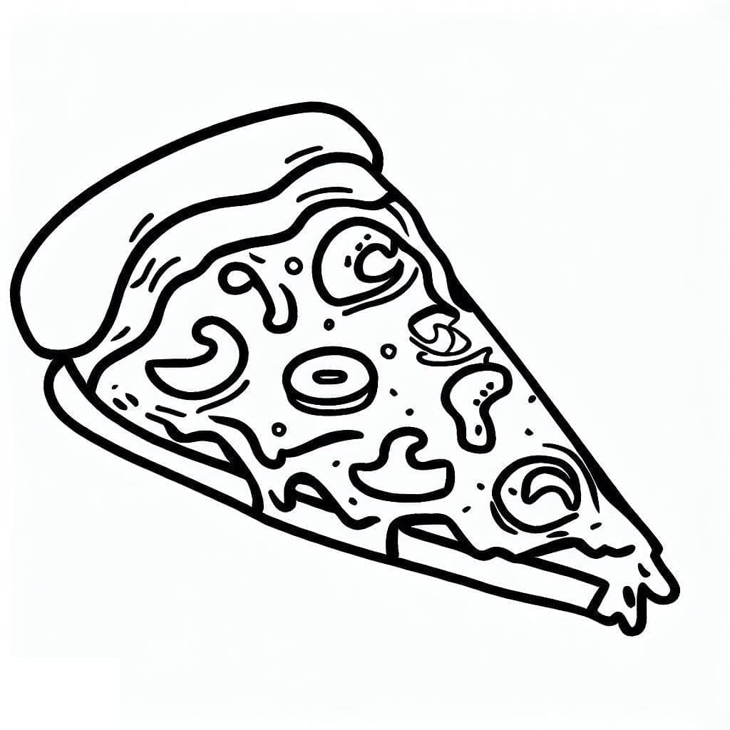 Délicieuse Tranche de Pizza coloring page